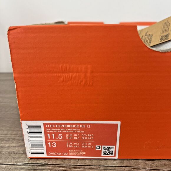 Size 11.5 – Nike Flex Experience Run 12 White/University Red DV0740-102 - Picture 10 of 10